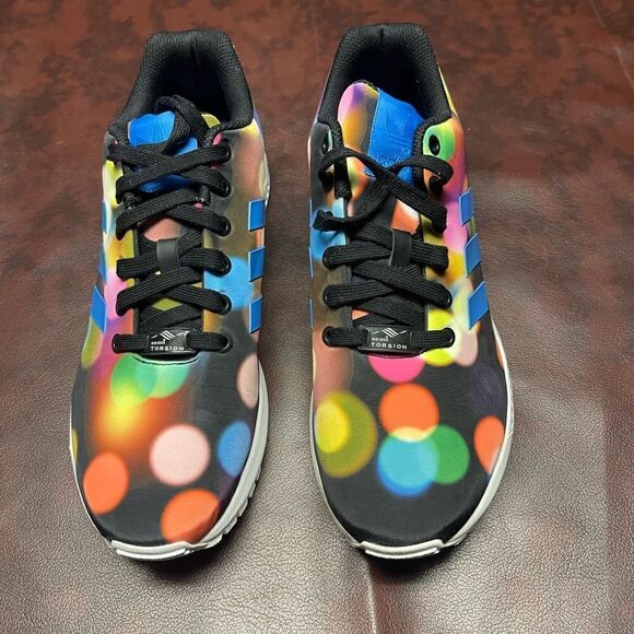 Adidas Originals ZX Flux bright lights sneakers tennis shoes, size 8 1/2 - Picture 10 of 14